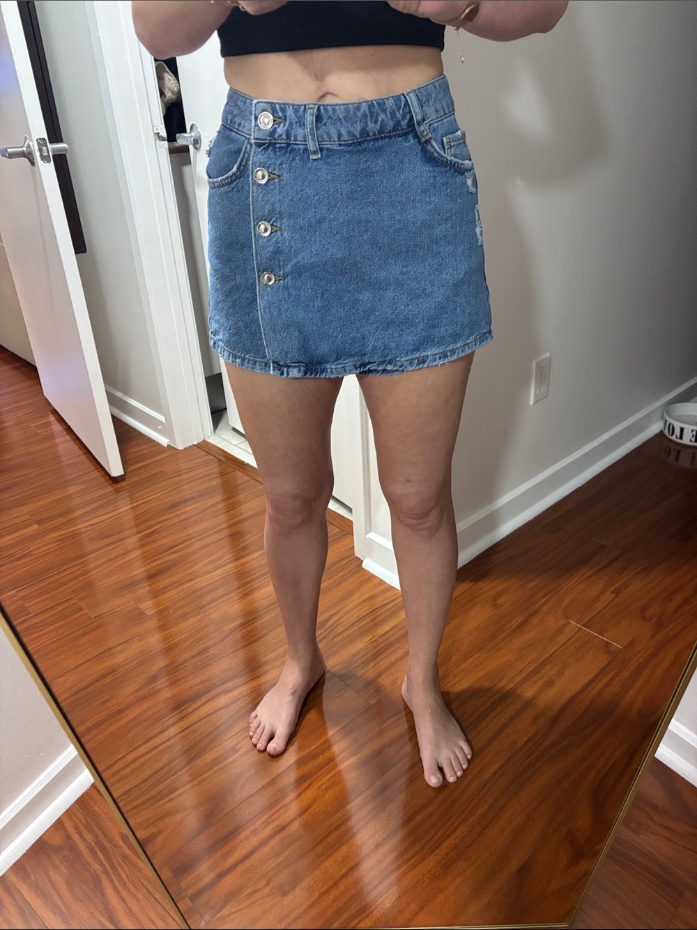 Zara Light Blue Size S Denim Skort